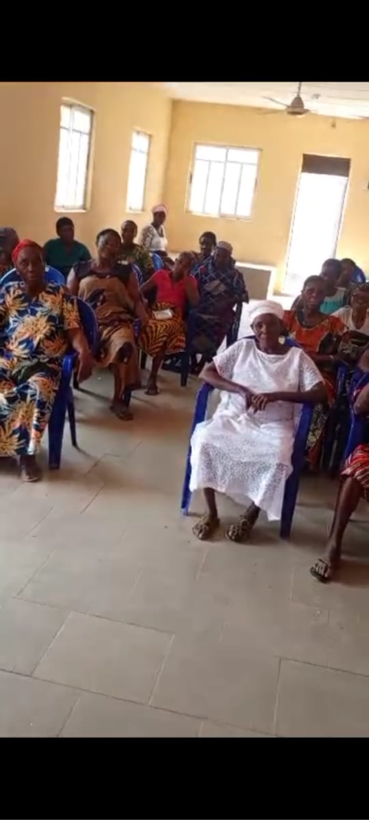 Addressing the widows gathering